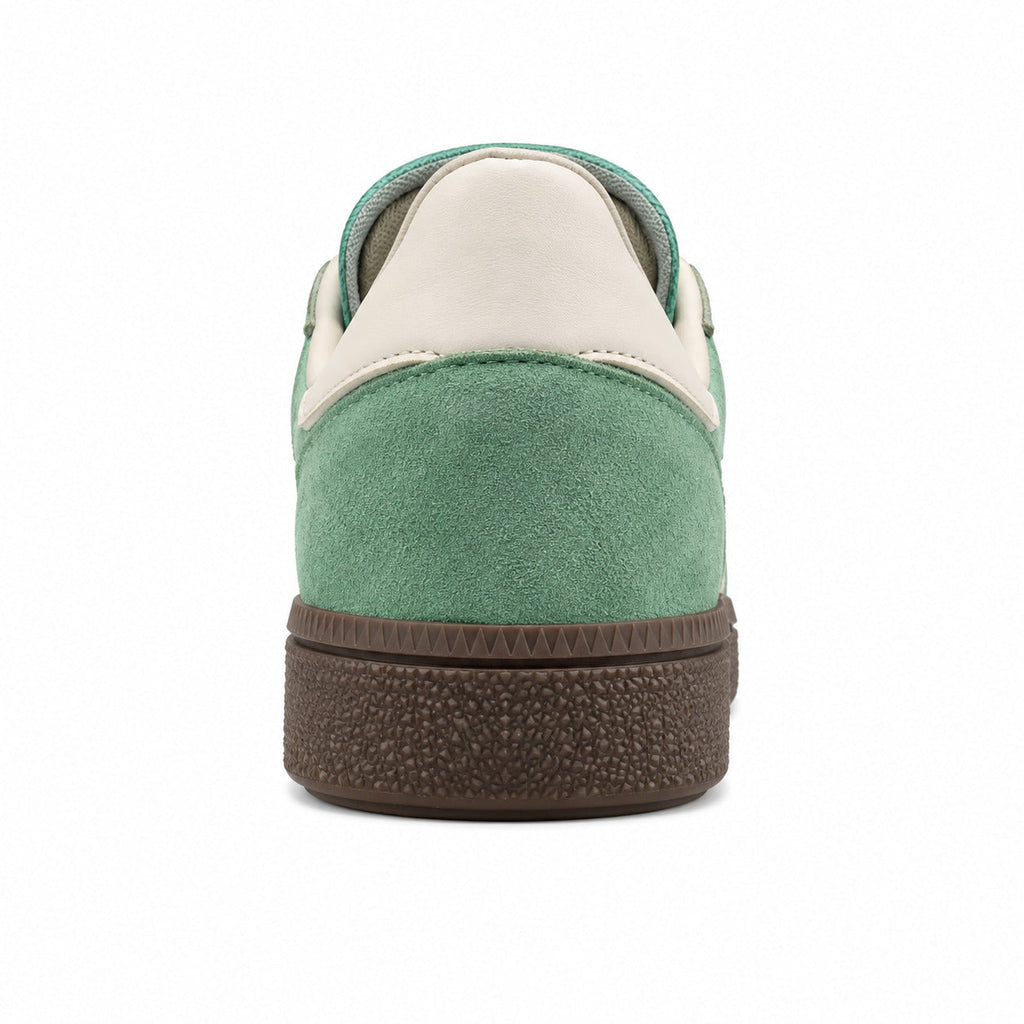 Adidas Handball Spezial verde crema detalle talón suela goma marrón
