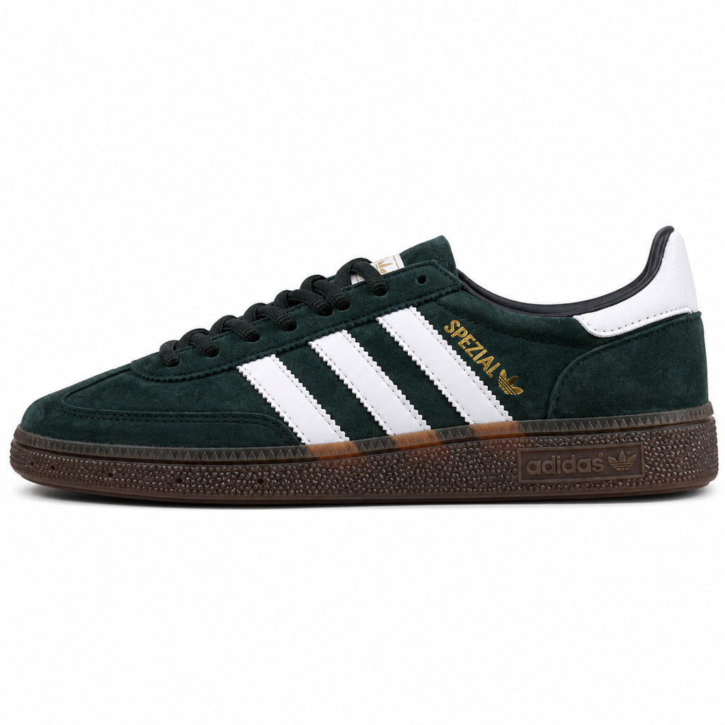 Adidas Handball Spezial ante verde oscuro blanco lateral izquierdo suela goma
