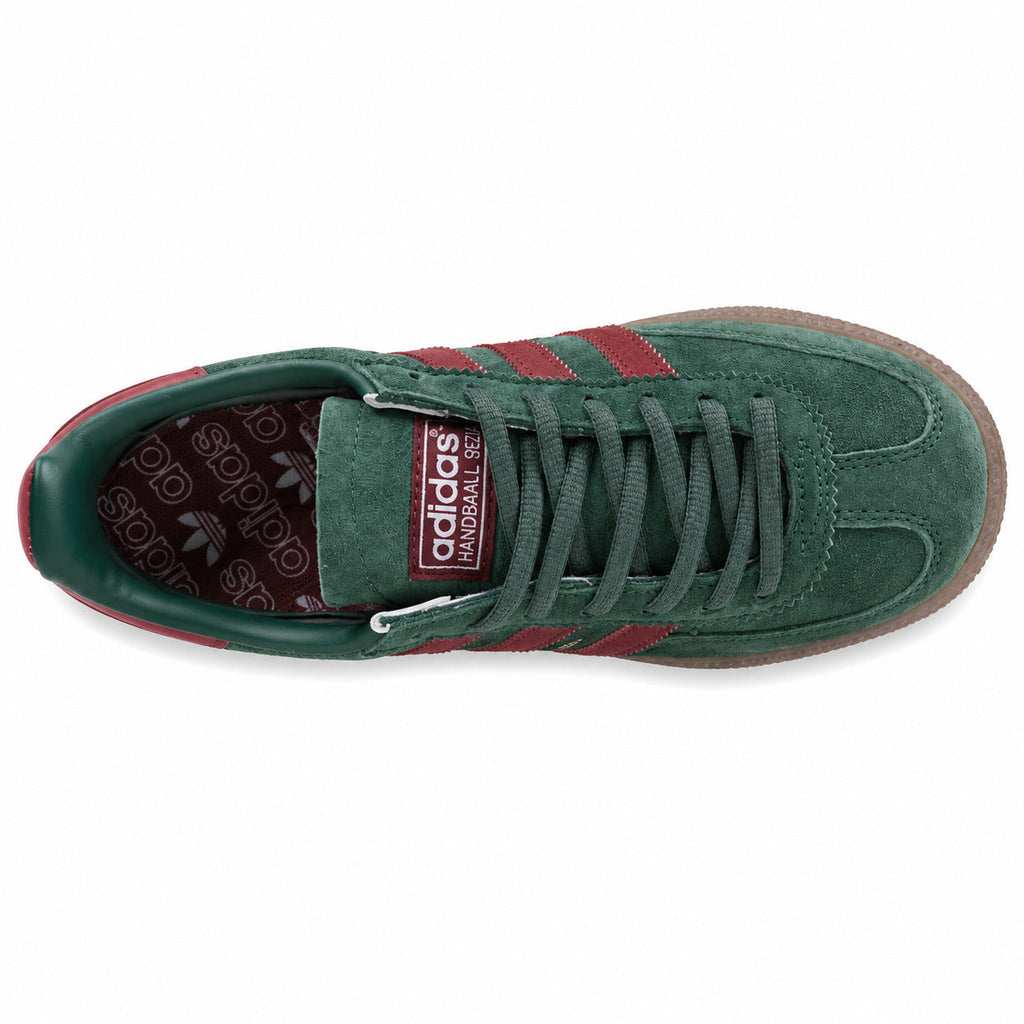 Adidas Handball Spezial ante verde oscuro burdeos vista superior cordones