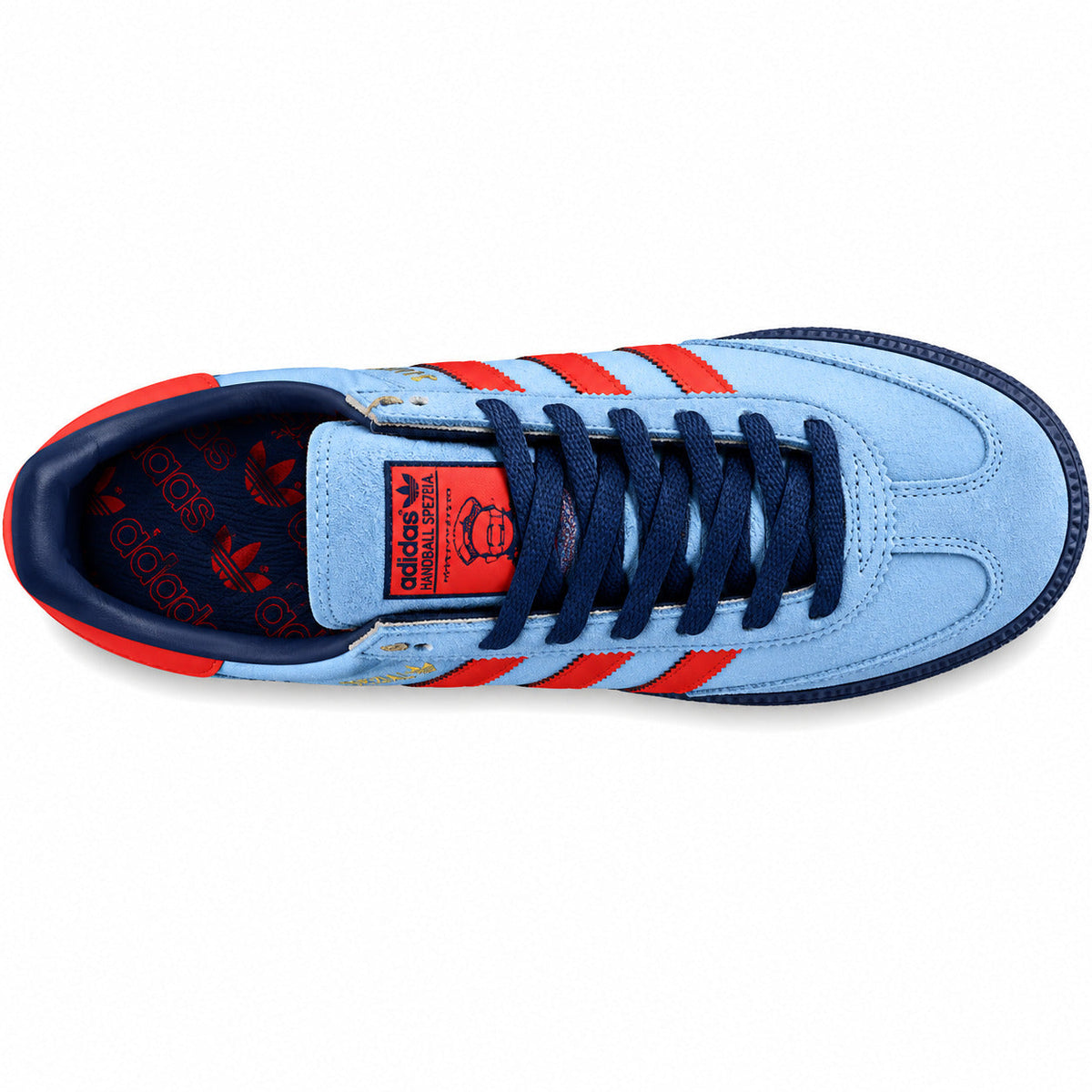 Adidas Handball Spezial x CP Company azul rojo marino vista superior plantilla