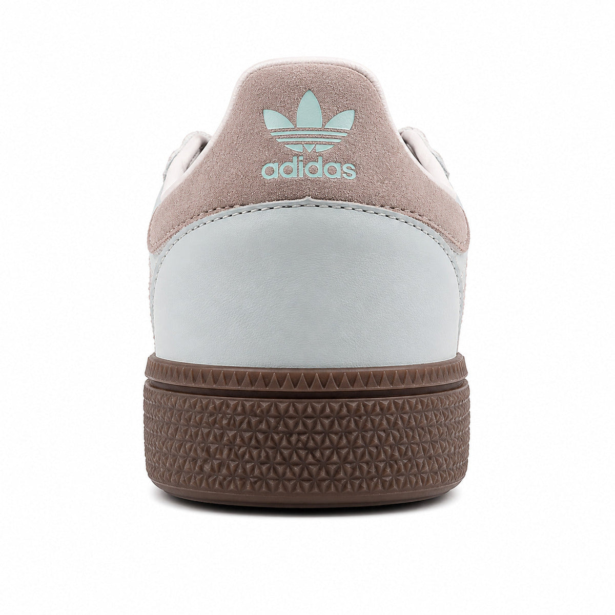 Adidas Handball Spezial x Kith azul hielo rosa polvo detalle contrafuerte trasero