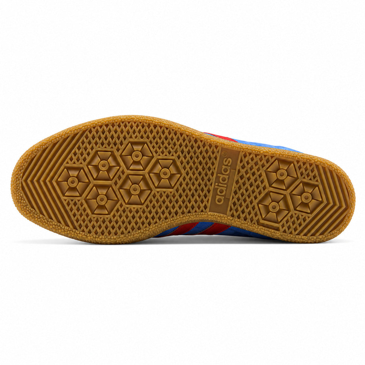Adidas London 96 azul y rojo, suela goma vista inferior