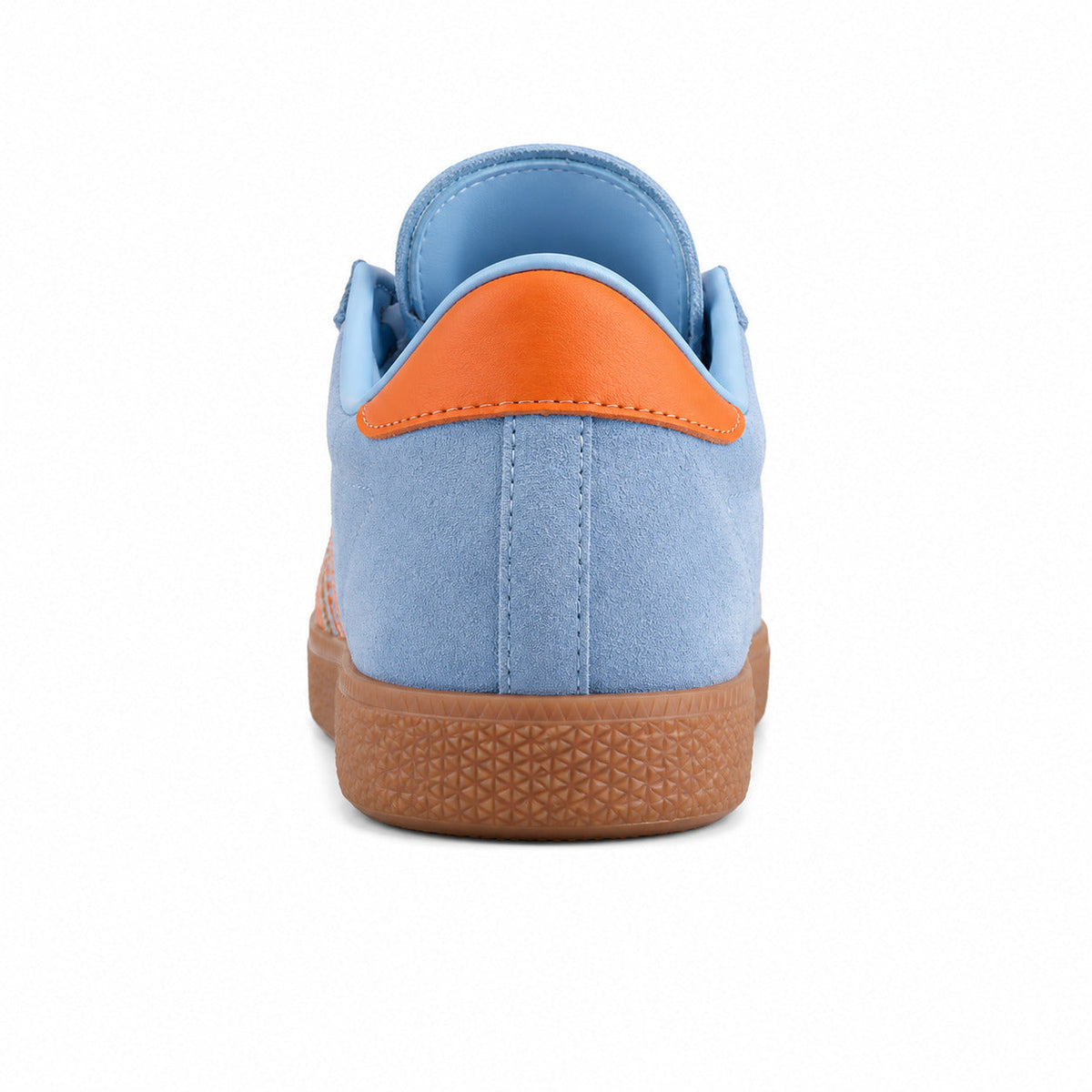 Adidas London azul cielo detalle talón naranja suela goma