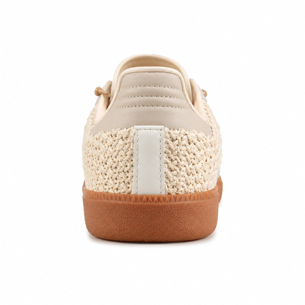 Adidas Samba OG crema crochet rafia detalle talón suela goma