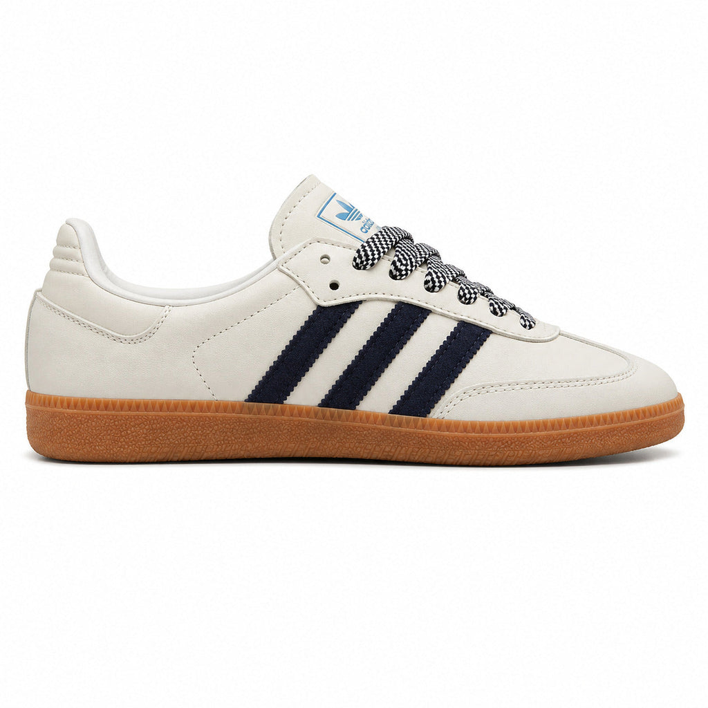 Adidas Samba OG crema marino suela goma lateral derecho