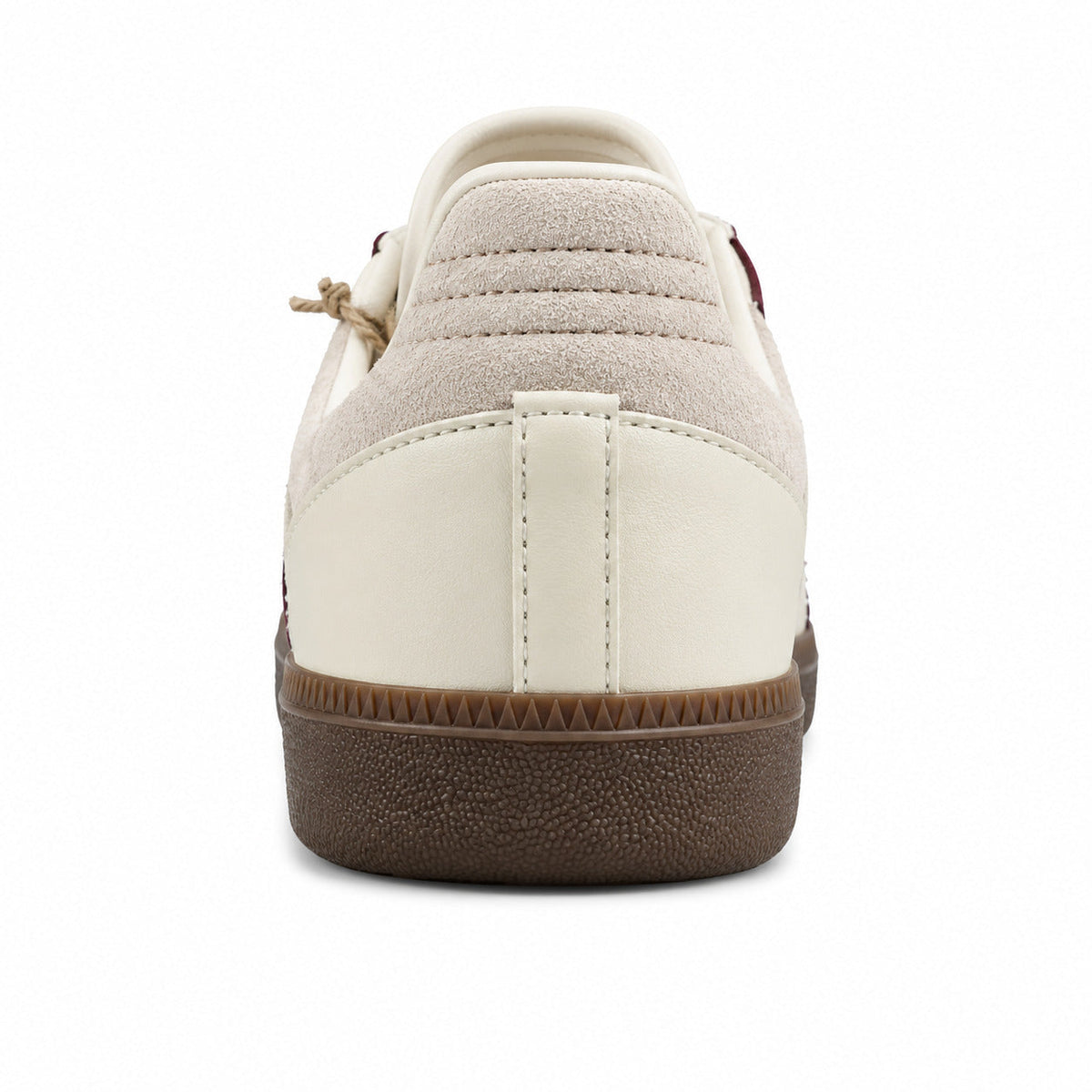 Adidas Samba OG crema detalle talón ante gris suela goma marrón