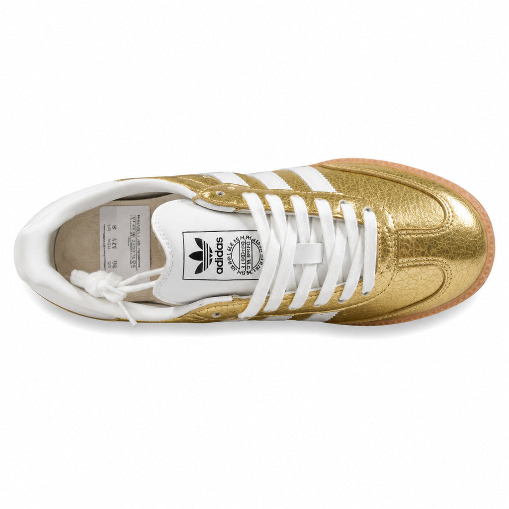 Adidas Samba OG dorado metalizado blanco vista superior
