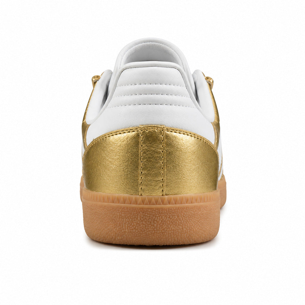 Adidas Samba OG dorado blanco detalle talón trasero
