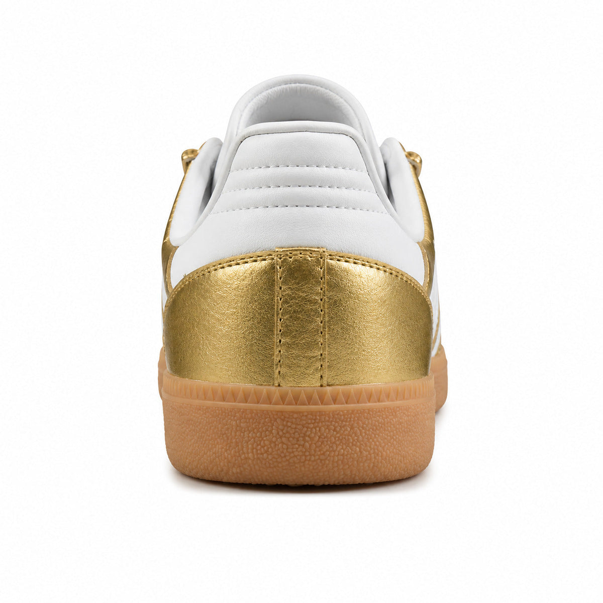 Adidas Samba OG dorado blanco detalle talón trasero
