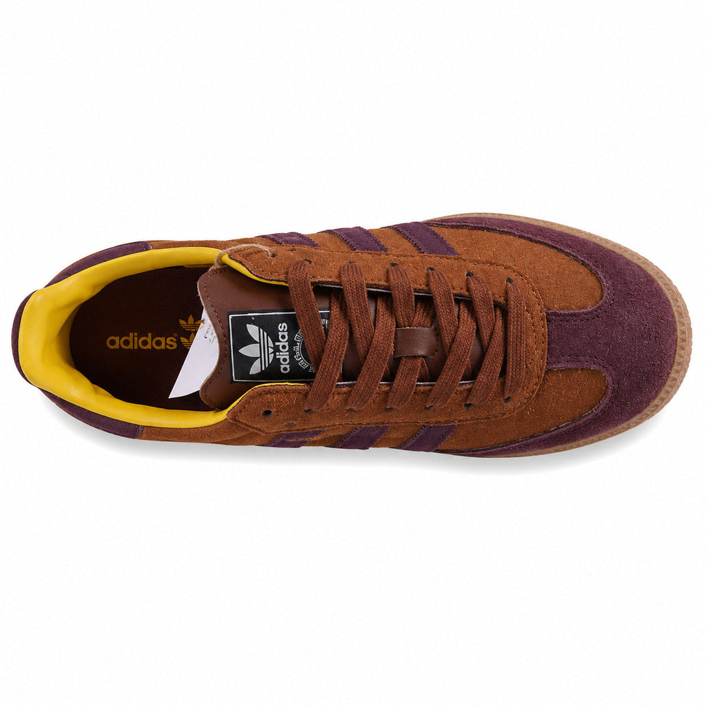 Adidas Samba OG marrón morado amarillo ante vista superior