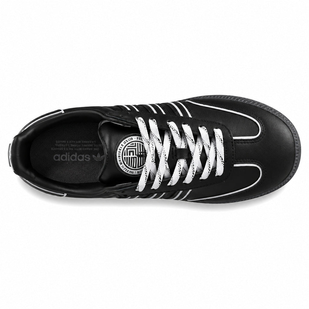 Adidas Samba OG negro blanco medallón lengüeta vista superior