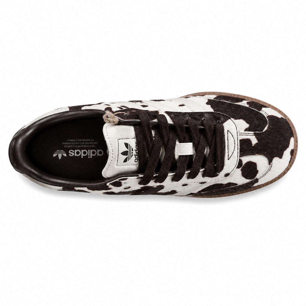 Adidas Samba OG pelo potro vaca blanco vista superior lengüeta
