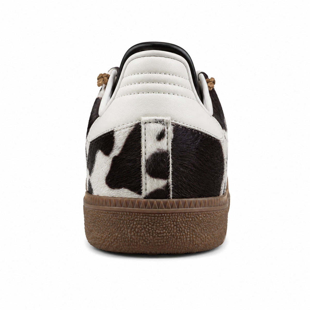 Adidas Samba OG pelo potro vaca blanco detalle talón goma marrón