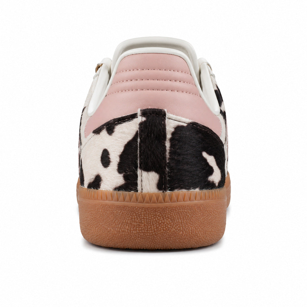 Adidas Samba OG pelo potro vaca detalle talón rosa suela goma