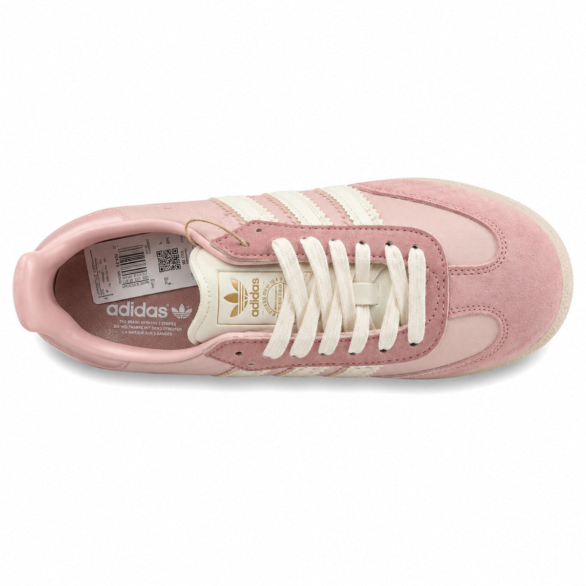 Adidas Samba OG rosa crema bandas volantes ante rosa vista superior