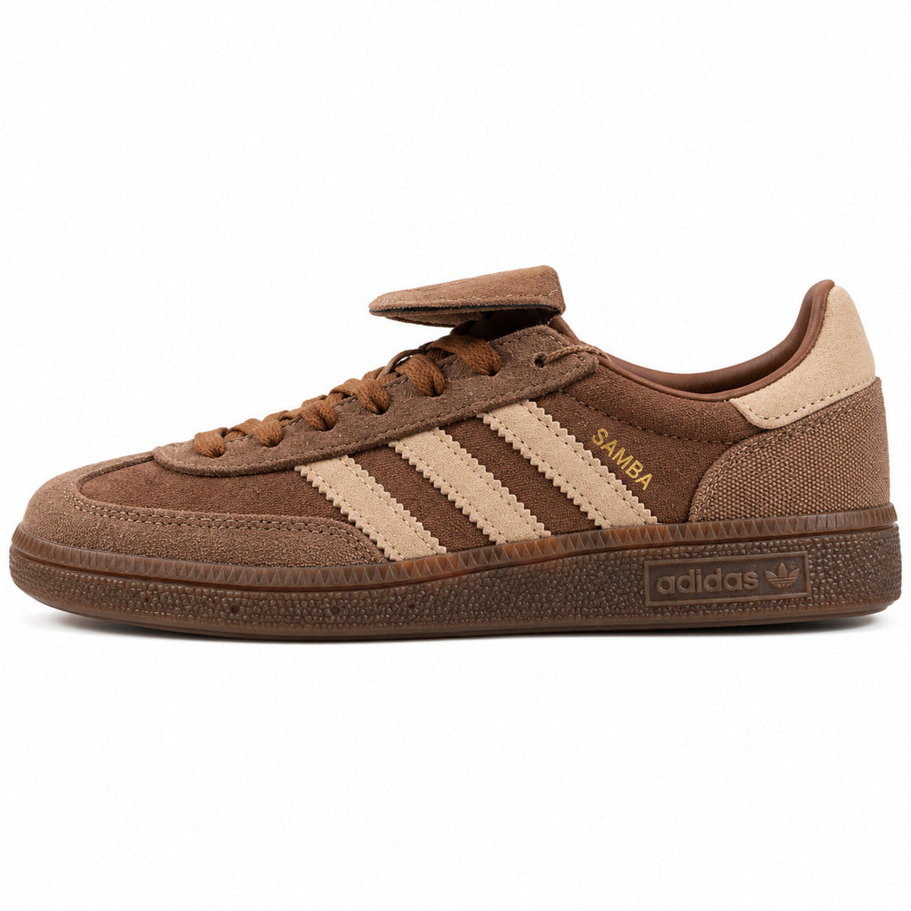 Adidas Samba Spezial marrón beige lateral izquierdo suela goma