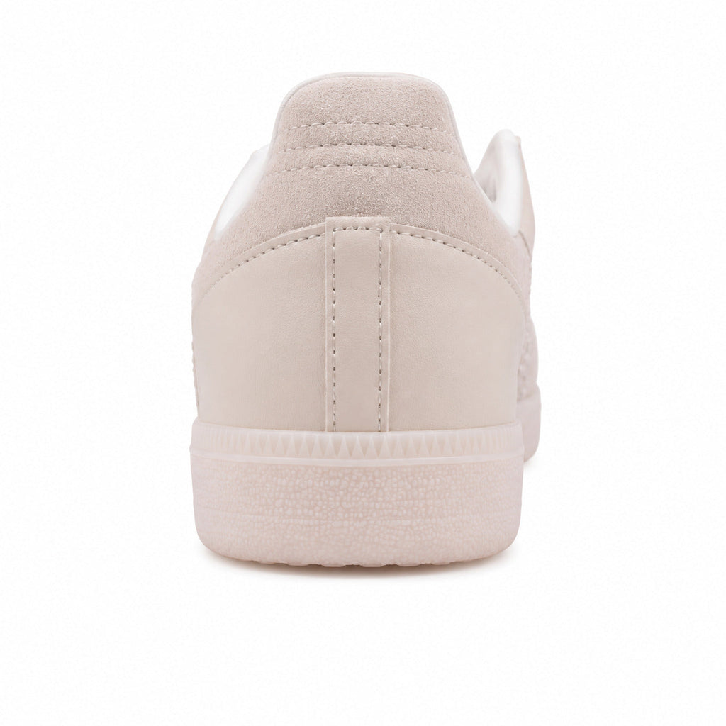 Adidas Samba Vegan crema detalle talón blanco suela blanca rosada