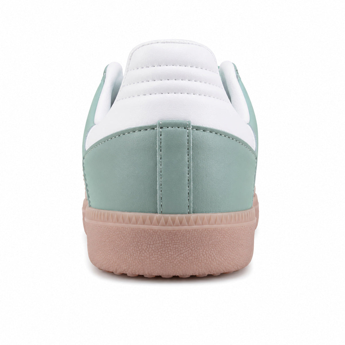 Adidas Samba Vegan menta detalle talón blanco suela goma melocotón