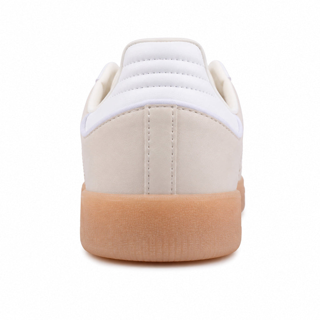 Adidas Sambae W crema detalle talón blanco suela plataforma goma caramelo