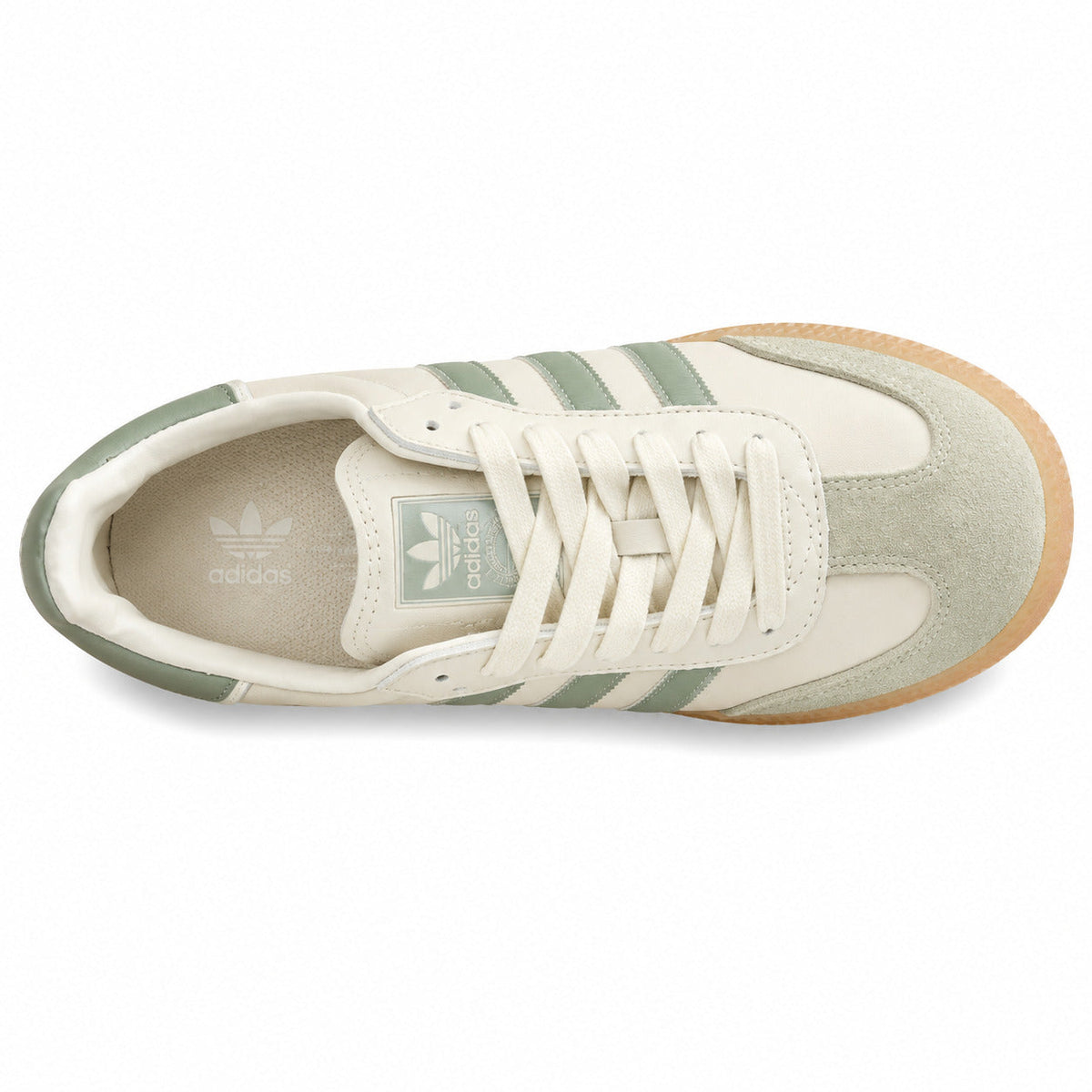 Adidas Sambae W crema menta ante salvia suela plataforma goma vista superior