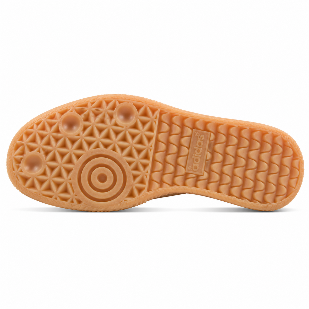 Adidas Sambae W negro suela plataforma goma ámbar patrón geométrico vista inferior