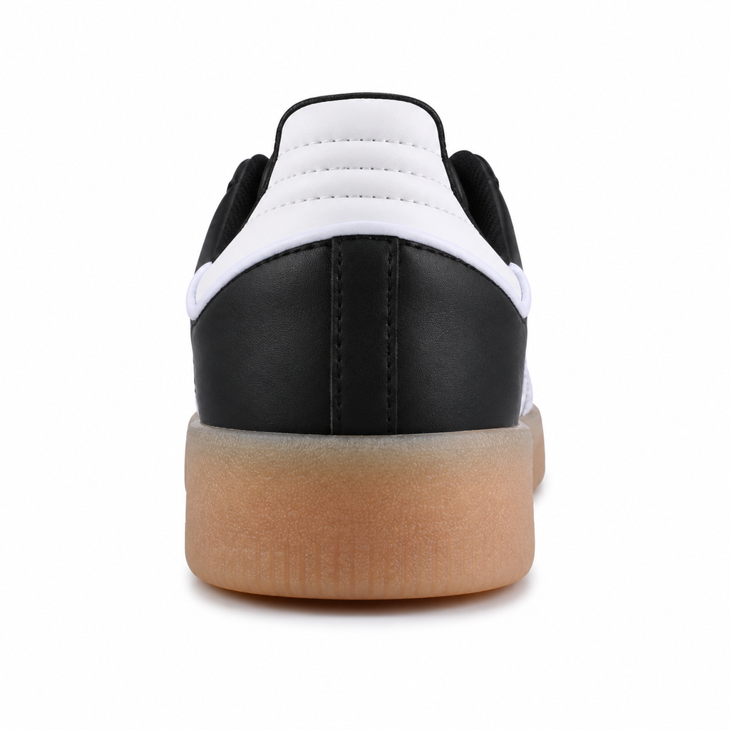 Adidas Sambae W negro detalle talón blanco suela plataforma goma ámbar