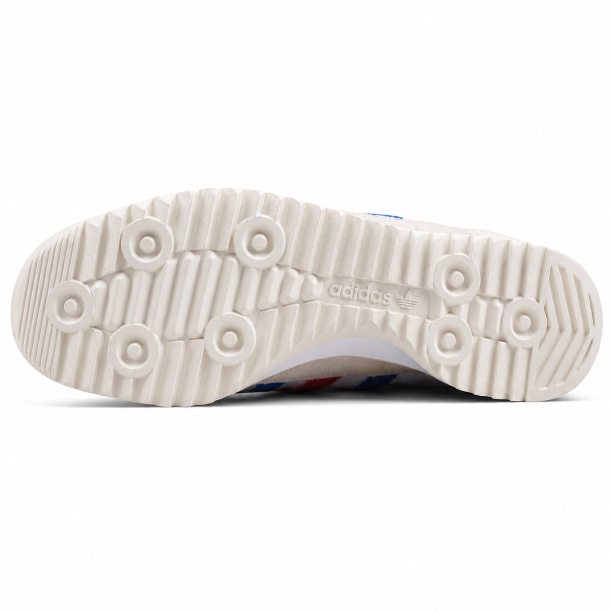 Adidas SL 72 blanco suela ripple crema patrón circular adidas vista inferior
