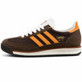 Adidas SL 72 marrón chocolate bandas naranja mediasuela crema perfil izquierdo