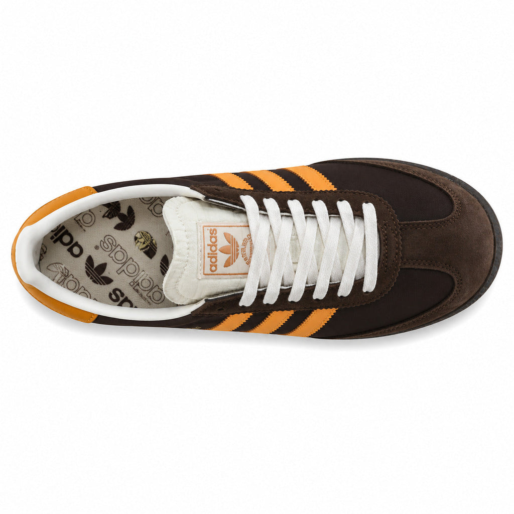 Adidas SL 72 marrón chocolate naranja cordones blancos plantilla trefoil vintage vista superior