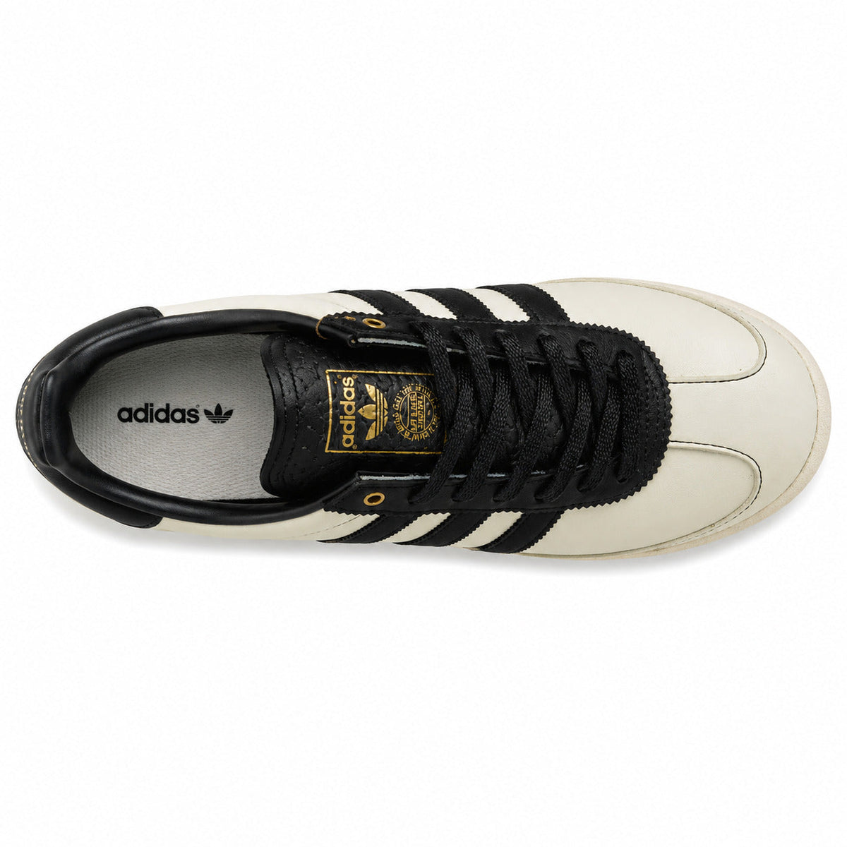 Adidas SL 72 RS crema negro cordones negros medallón dorado vista superior
