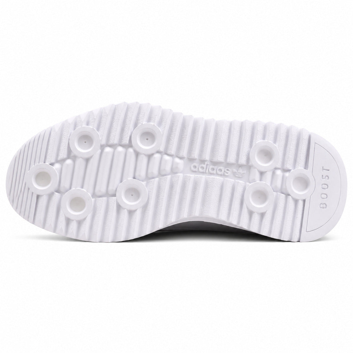Adidas SL 72 RTN blanco suela boost ripple blanca studs circulares adidas originals vista inferior
