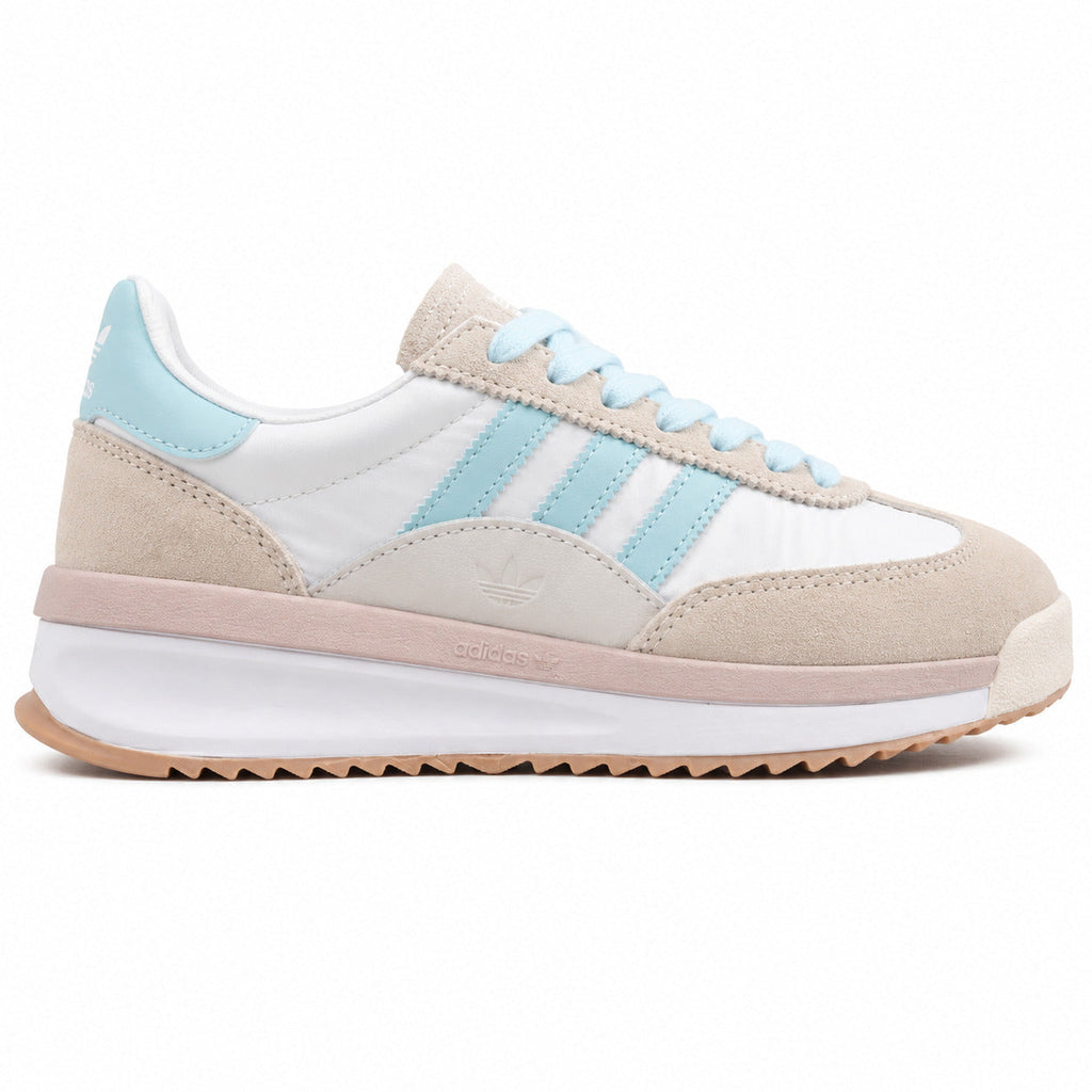 Adidas SL 72 RTN blanco ante beige azul cielo rosa mediasuela boost perfil derecho