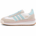 Adidas SL 72 RTN blanco beige bandas azul cielo franja rosa boost perfil izquierdo