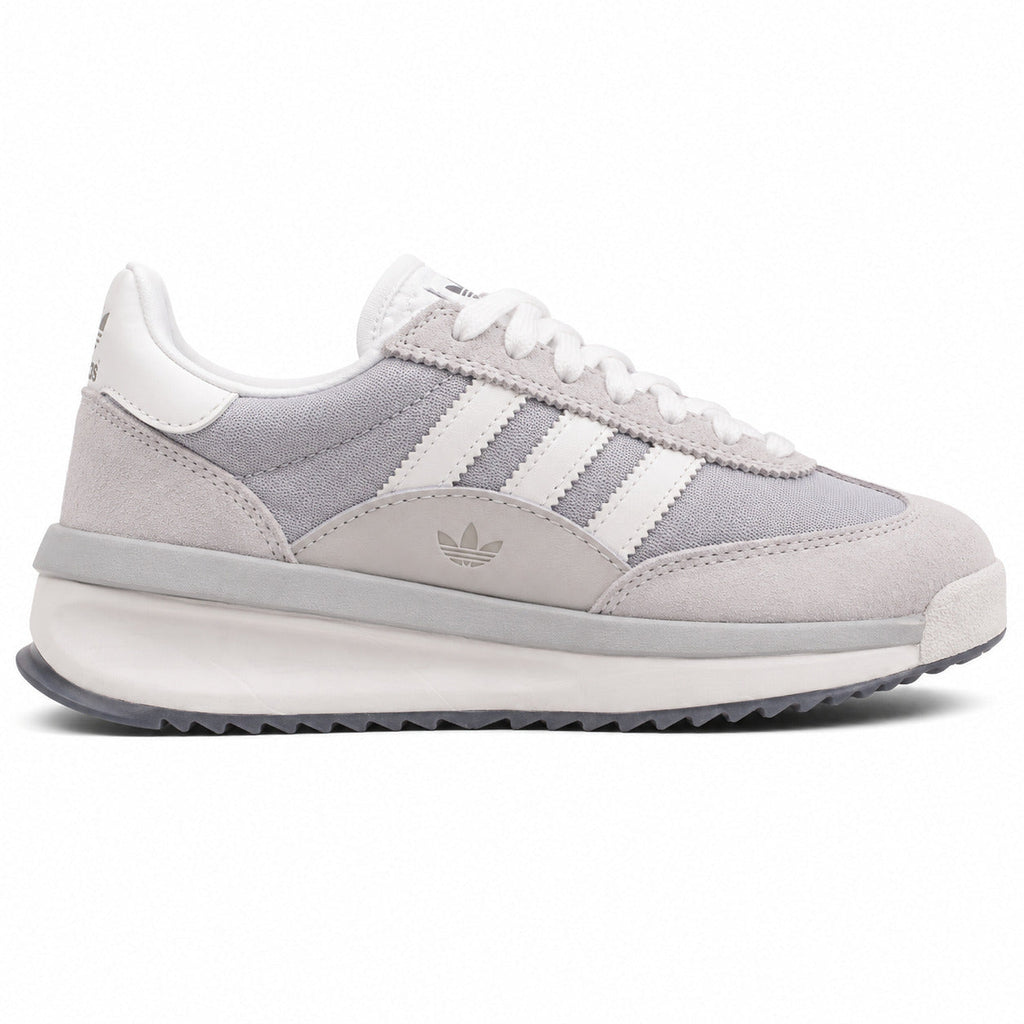 Adidas SL 72 RTN gris perla nylon bandas blancas suela boost gris perfil derecho