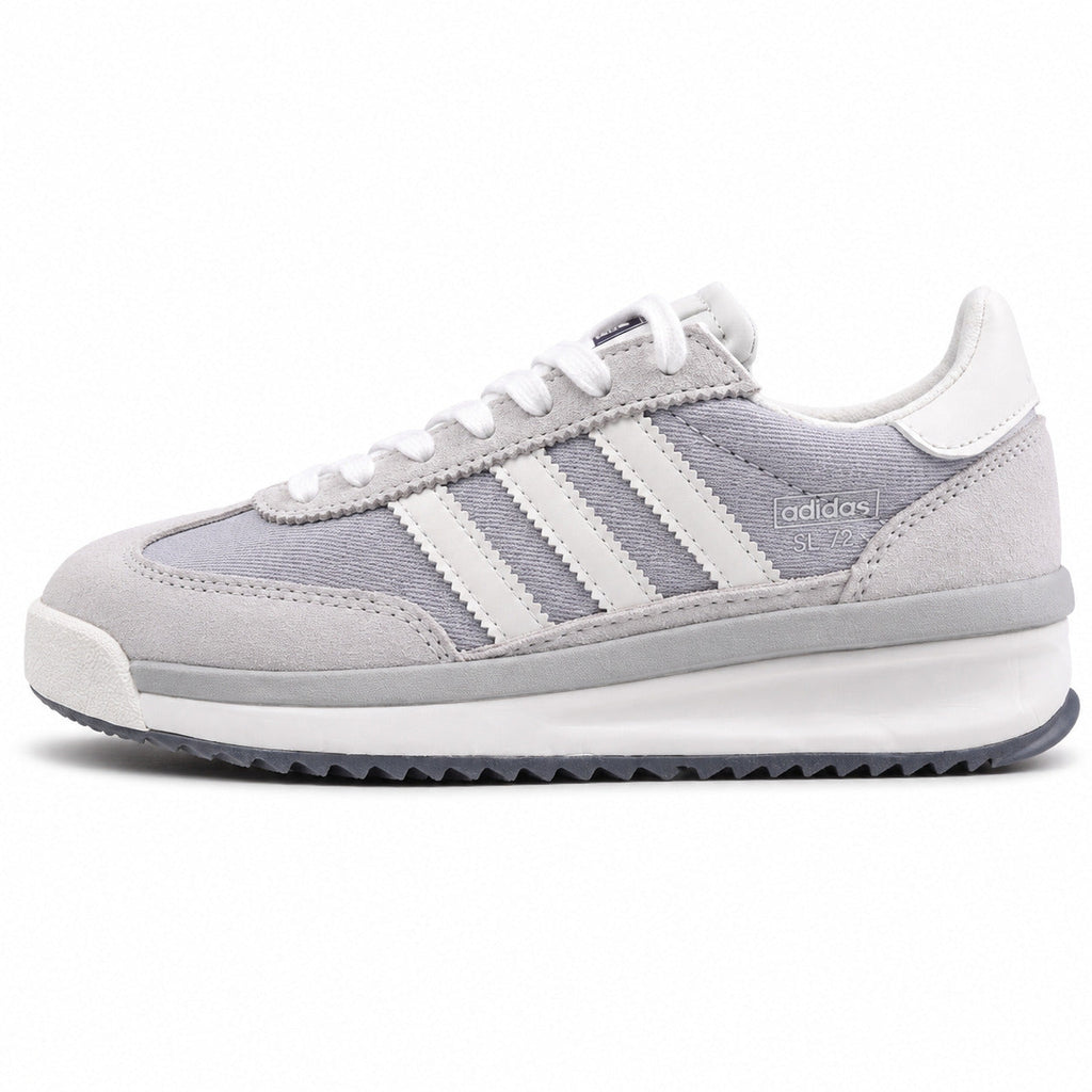Adidas SL 72 RTN gris perla nylon twill ante bandas blancas boost perfil izquierdo