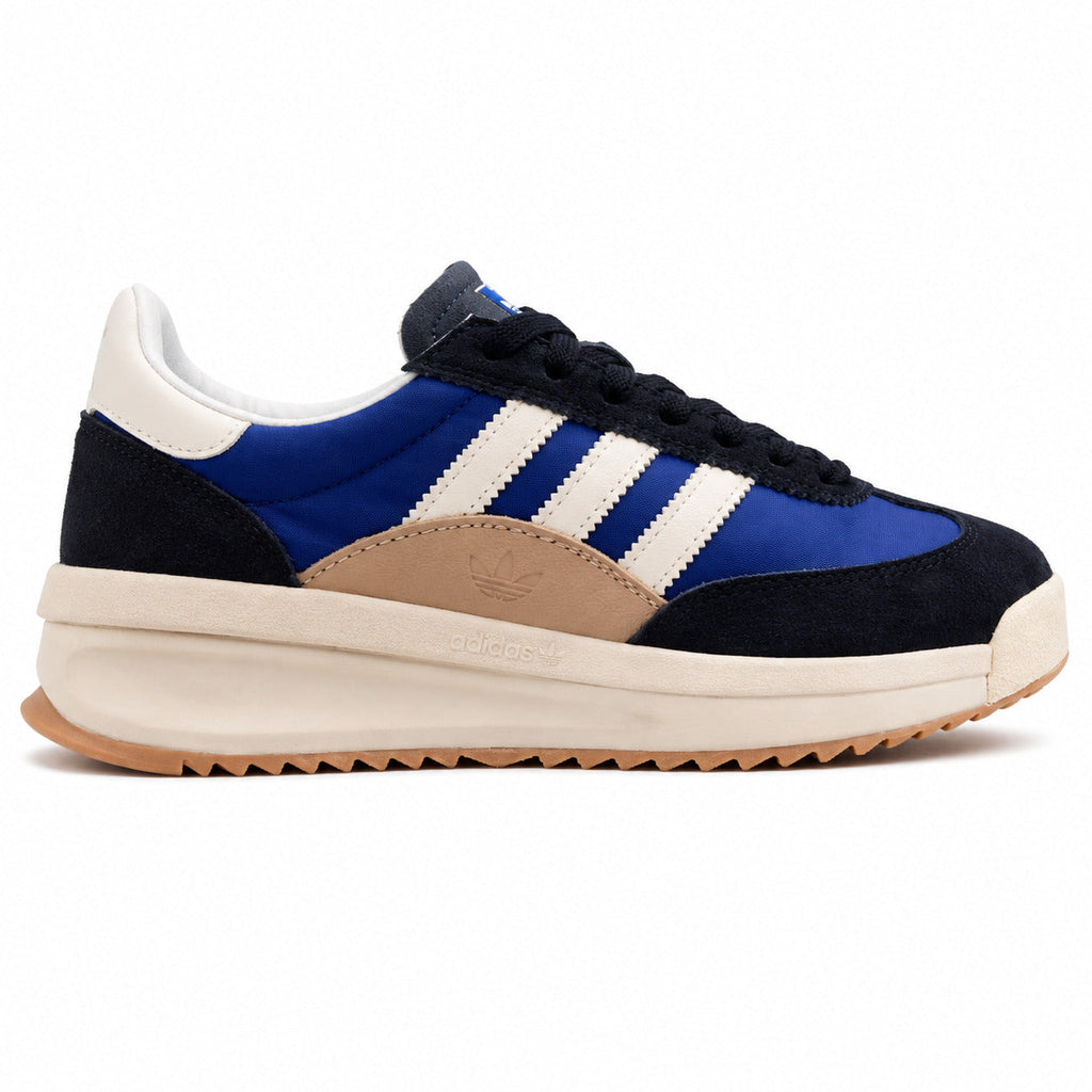 Adidas SL 72 RTN azul marino royal ante beige bandas crema boost perfil derecho