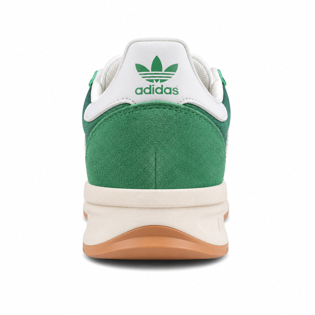 Adidas SL 72 RTN verde hierba detalle talón blanco trefoil verde tab lila mediasuela crema