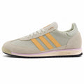 Adidas SL 72 verde salvia nylon ante crema bandas mostaza franja lila perfil izquierdo