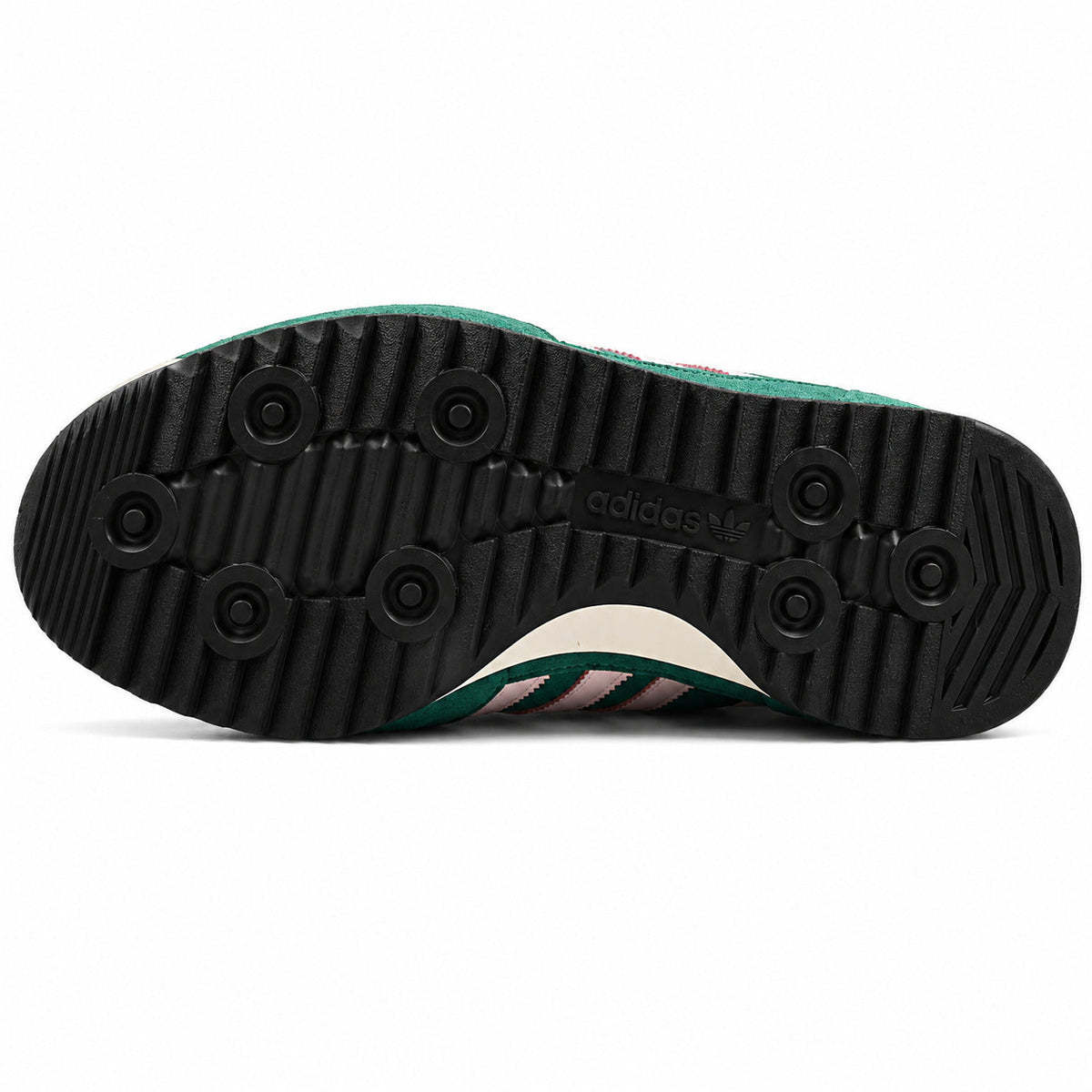 Adidas SL 72 verde esmeralda suela ripple negra studs circulares adidas vista inferior