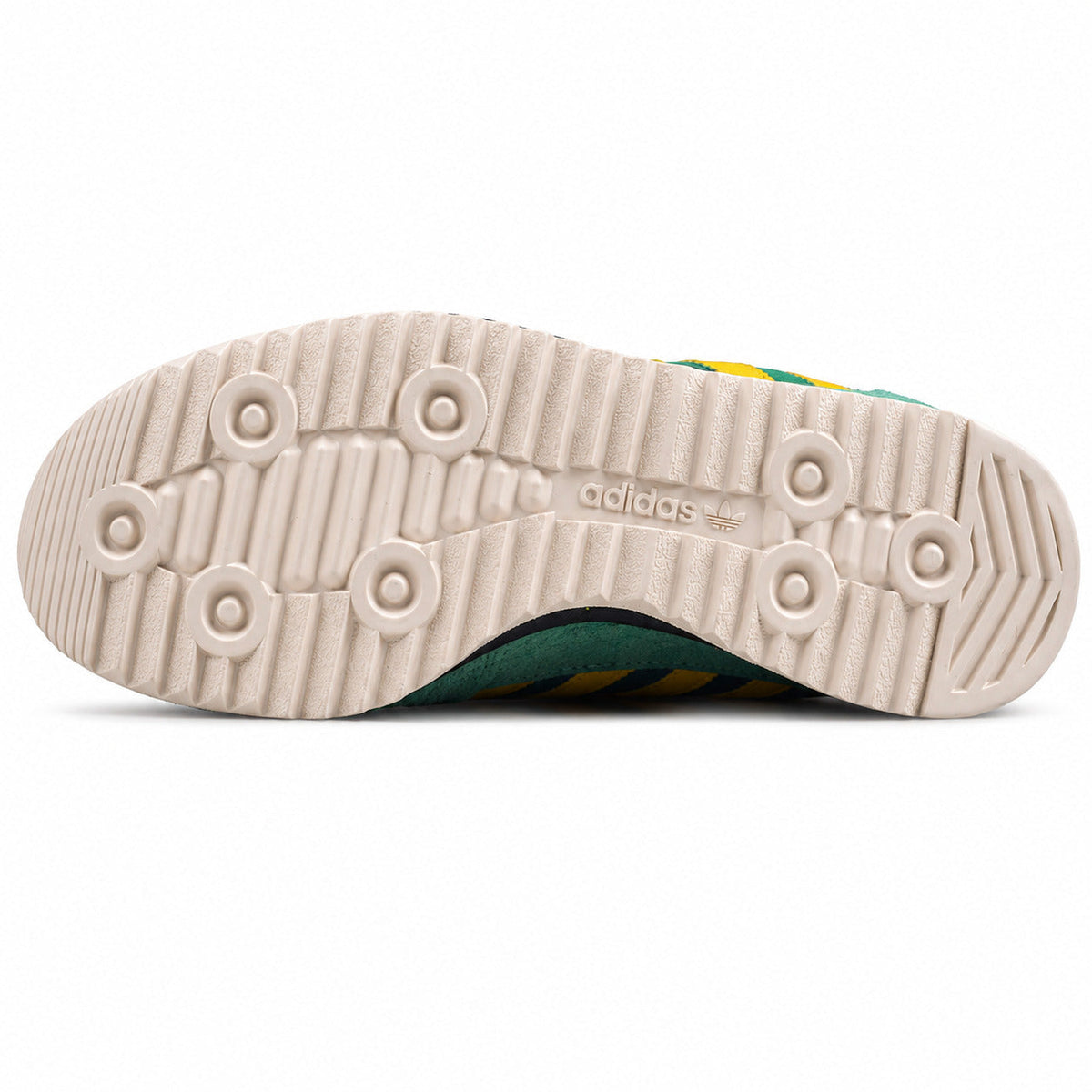 Adidas SL 72 verde esmeralda suela ripple crema studs circulares adidas vista inferior