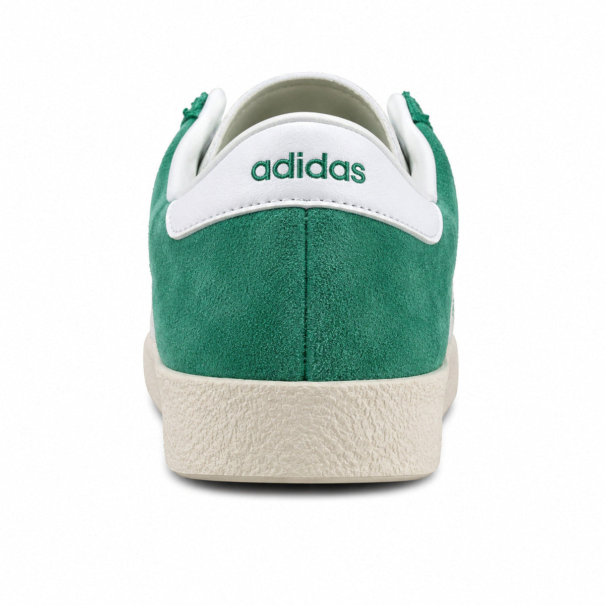 Adidas Taekwondo x Sporty Rich verde detalle talón cuero blanco adidas bordado verde suela crema