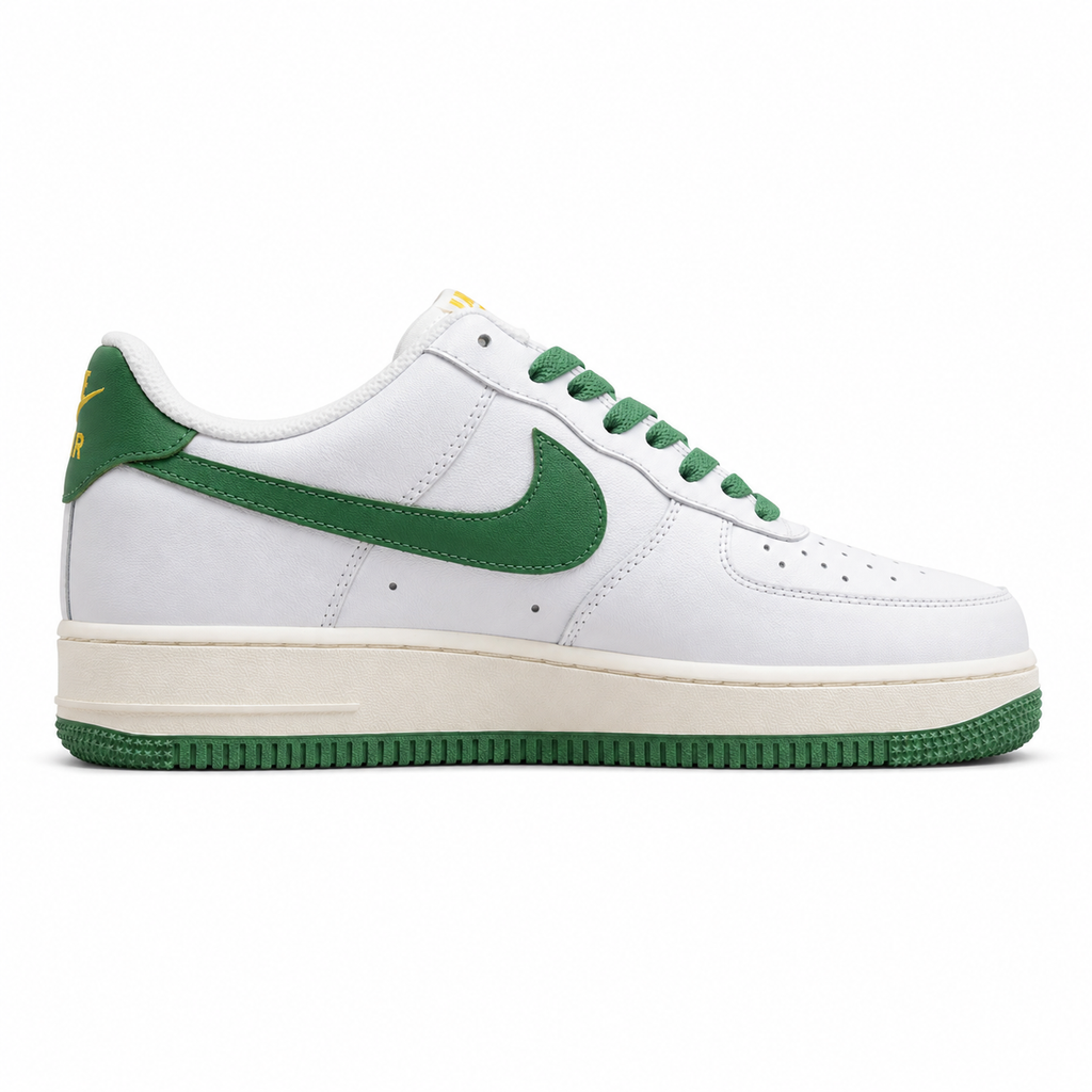 Nike Air Force 1 07 blanco verde amarillo lateral derecha