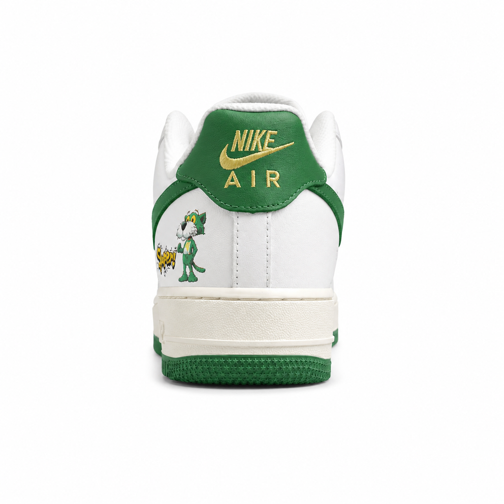 Nike Air Force 1 07 blanco verde amarillo suela verde