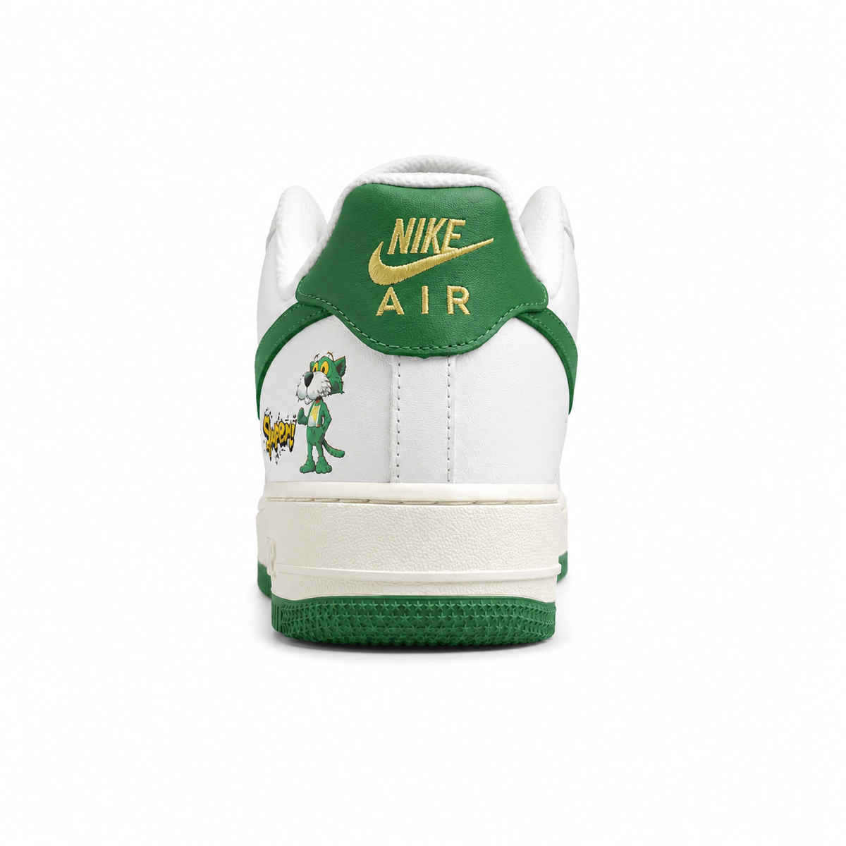 Nike Air Force 1 07 blanco verde amarillo suela verde