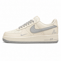 Nike Air Force 1 07 Flex crema gris plata lateral izquierda