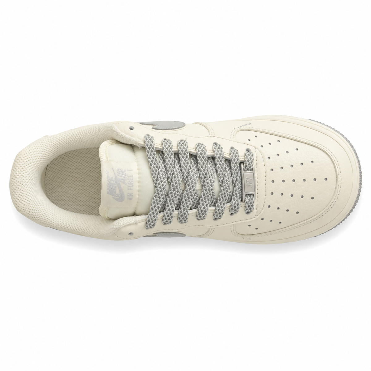 Nike Air Force 1 07 Flex crema gris vista superior plantilla