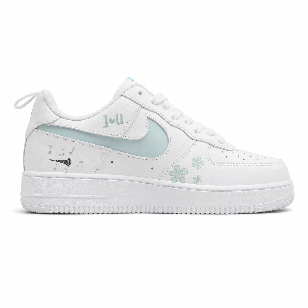 Nike Air Force 1 07 Squidward Tentacles blanco verde menta lateral derecha