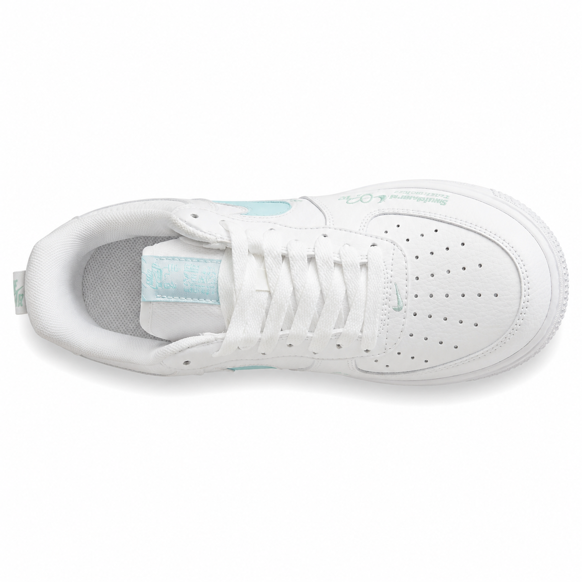 Nike Air Force 1 07 Squidward Tentacles blanco verde menta vista superior