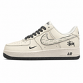 Nike Air Force 1 07 x Stussy crema negro lateral izquierda