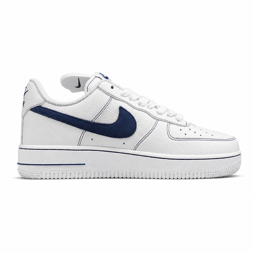 Nike Air Force 1 Low blanco azul marino lateral derecha
